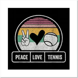 Peace Love Tennis Cute Design for men Women Teen Little Girl Posters and Art